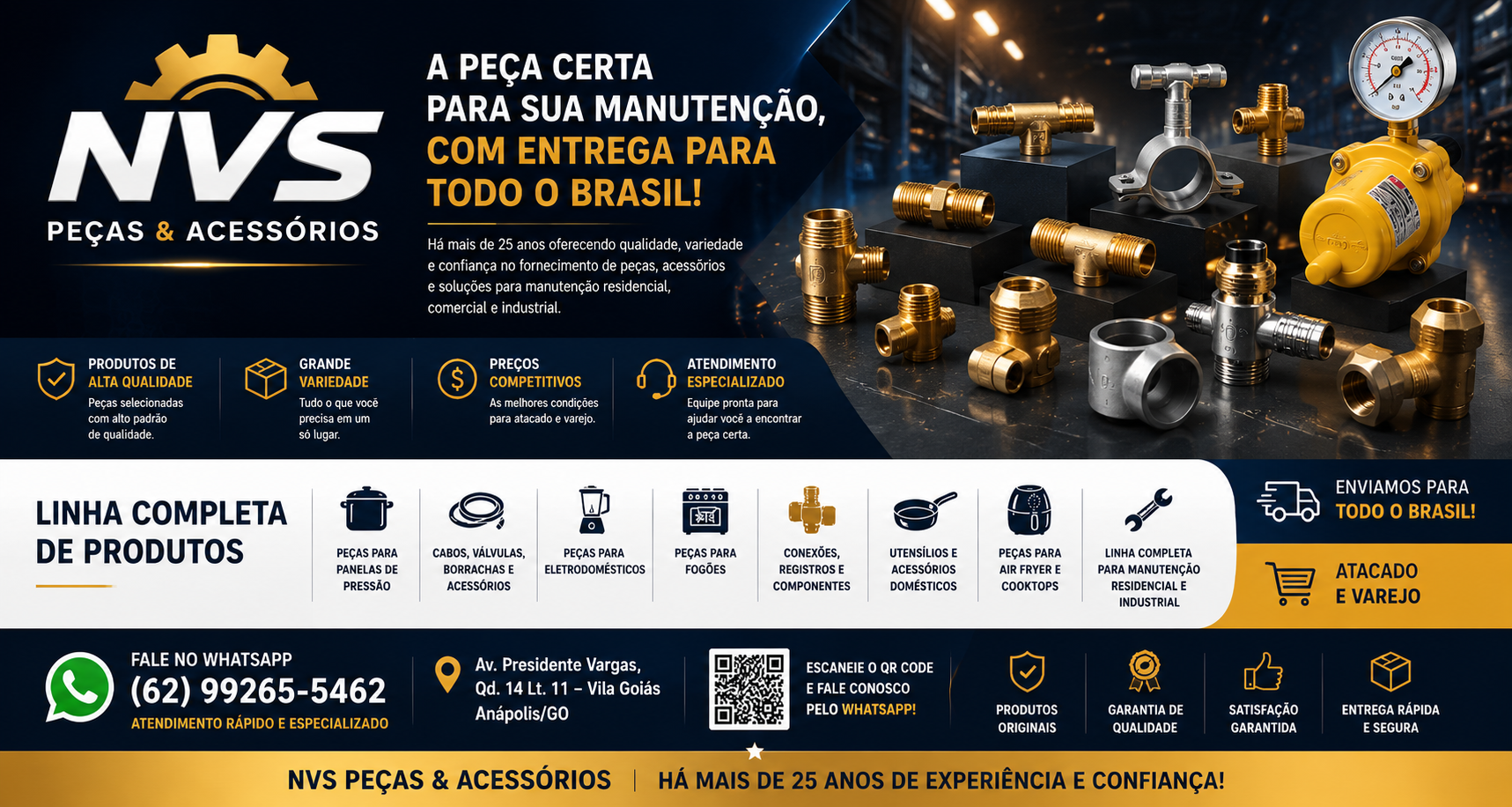 NVS Peças & Acessórios — Linha completa de produtos